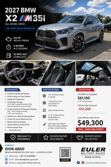 2027 BMW X2 M35i – 312 HP | $49,300 Military Sales Price in Ramstein, Germany