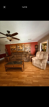 7-Piece Living Room & Storage Set - Reclining Couch, Loveseat, Rocker, Tables & Chest (Will Sepa... in Fort Hood, Texas