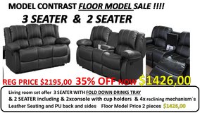 U.F.-CONTRAST LEATHER 3 & 2   Set With RECLINERS FLOOR MODEL in Ramstein, Germany