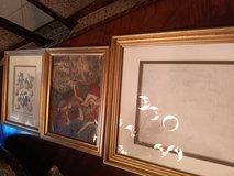 3 gold colored picture frames with glass in Alamogordo, New Mexico