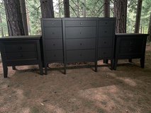 Large Ligna Dresser & Nightstands 3pc Bedroom Set Solid Wood Black Satin New in Kingwood, Texas
