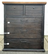 Dresser *Use as is -OR- Project Piece* - 5 Drawer blk/bro Chest of Drawers in Naperville, Illinois