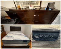 Queen Size Bed, frame, dresser set in Stuttgart, GE