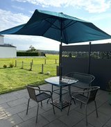Teal Patio Umbrella with Stand in Stuttgart, GE