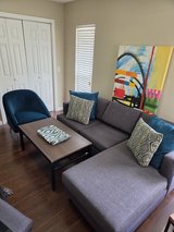 7" Sofa w/Chaise, Coffee Table, Accent Chair in Perry, Georgia