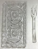 SALE PENDING - Vintage Clear Glass / Crystal Serving Tray / Dish and Fork *EUC* in Joliet, Illinois
