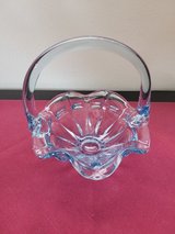Fenton Art Glass 6.5" Light Blue Ruffled Basket — Valencia Pattern in Saint Petersburg, Florida