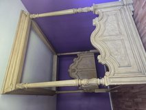Free solid wood bed frame and matching mirror in Batavia, Illinois