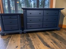 Large Broyhill Dresser & Nightstand 2pc Bedroom Set Solid Wood Navy Satin New in Kingwood, Texas