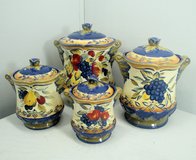 Certified International Tuscan Fruit Pamela Gladding 4 Canisters Set Lid Gaskets in Byron, Georgia