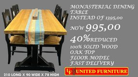 U.F.-TOWN & COUNTRY Solid Wood & Wood Oak Top Monk Table and Chair Special Offer. in Ramstein, Germany
