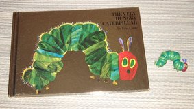 The Very Hungry Caterpillar Gold Hard Cover Book and Toy Figure Eric Carle in Yorkville, Illinois