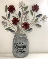 Like New! 3D Metal Wall Art - 2ft tall Flowers in Vase in Lockport, Illinois