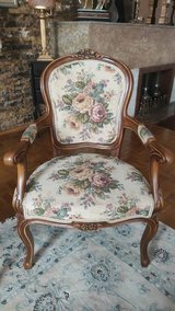 Vintage Louis XV Style Floral Tapestry Armchair – Elegant & Timeless in Watertown, New York