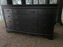 Huge Pulaski Dresser Solid Wood Black Satin 12 Drawers 78x21x44 New in Houston, Texas