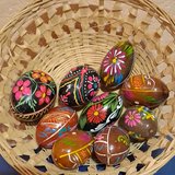 Painted wooden Easter eggs in Alamogordo, New Mexico