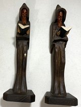 Vintage Set of 2 Monk / Priest Figures - Carved wood Spanish Folk Art in Naperville, Illinois