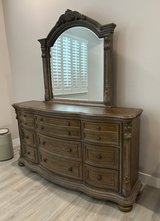 Ashley Charmond Dresser w/ Mirror, Chest & 2 Nightstands +King Upholstered Bed + King Organic Ma... in Fort Bliss, Texas