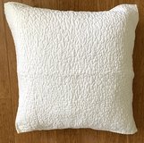 Arhaus Ivory quilted Euro 26" Pillow Sham on Hollander Goose down/feather Pillow *EUC* in Westmont, Illinois