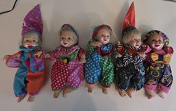 5er Set Vintage Gi-Go Toys "Bean Bag Kids" Clowns Puppen (Series IV) in Baumholder, GE