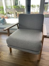 MADE.com Lars Accent Chair – Solid Wood Frame & Grey Fabric in Stuttgart, GE