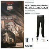Men's Pants by Iron Clothing Co 40 x 32 in Byron, Georgia