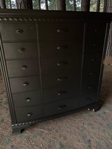 Huge Pulaski Dresser Solid Wood Black Satin 18 Drawers 62x21x65 New in Kingwood, Texas