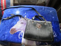 Black stripped purse in Naperville, Illinois