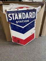 Retro Standard Station Chevron Oil Sign in Fort Leonard Wood, Missouri