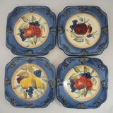Certified International Tuscan Fruit Apple Pear Pomegranate Dessert Salad Plates in Warner Robins, Georgia