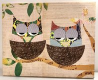 Wall Art - Pair of Owls - Print on Canvas - 20"W x 16.5"H - *EUC* in Bolingbrook, Illinois