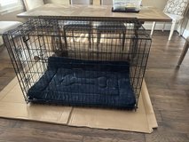 48" Foldable Metal Dog Crate | Dark Black | Cage for XL Dogs plus mattress in Kingwood, Texas
