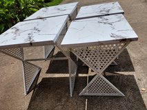 Set of 4 Marble Pattern Tables NEW in Warner Robins, Georgia
