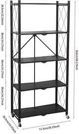 4 Tier Foldable Storage Trolley Unit with Wheels Metal Organiser Rolling Shelf Trolley in Ramstein, Germany