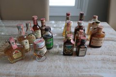 Lot of 18 Vintage Glass Mini Liquor Bottles Sealed and 5 Dated in Westmont, Illinois