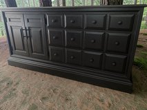 Large Pennsylvania House Dresser Chest Cabinet Buffet Solid Wood Black Satin 66x19x33 New in Kingwood, Texas