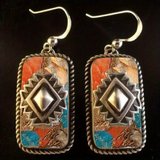 Retro Bohemian Style Rectangular Dangle Earrings -Solid in Fort Polk, Louisiana