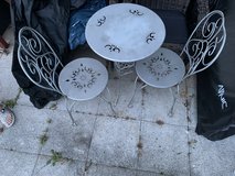 Metal patio chair and table in Ramstein, Germany