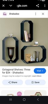 NIB 3 black octagonal floating shelves in Batavia, Illinois