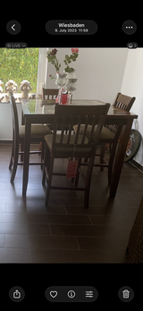 Dining Room Set (Marble and Wood) 150€ or OBO in Wiesbaden, GE