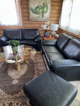 Sofas/Couches - W.Schillig LongLife Echtleder - 2 x 2-Sitzer + passender Hocker - Schwarz hochwe... in Mannheim, GE
