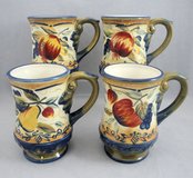 Certified International Pamela Gladding Tuscan Fruit Apple Pear Pomegranate 4 Mugs 5.5" 18 oz in Warner Robins, Georgia
