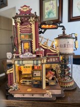 Christmas lighted music store in Fairfield, California