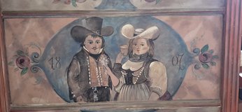 Antique, ornately decorated bedroom set in Bavarian style in Hohenfels, Germany