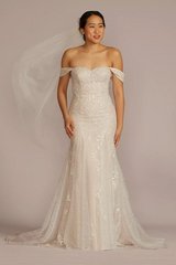 Detachable Sleeve Lace Mermaid Wedding Dress Bustled size 8 in Houston, Texas