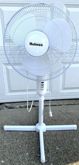 Holmes white 16" Oscillating Stand Fan - Adjustable height 37" - 45"H in Joliet, Illinois