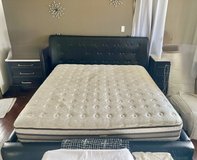 Black Platform Bed and Mattress - King in Okinawa, Japan