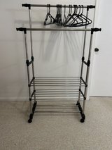 Stainless Steel Adjustable Garment Racks with Wheels and Shelves in Plainfield, Illinois