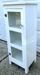 White 3 shelf Storage Cabinet - glass door front - 15"W x 12"D x 36"H in Joliet, Illinois