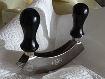Herb knife, rocking knife with 2 wooden handles and double blade in Ramstein, Germany